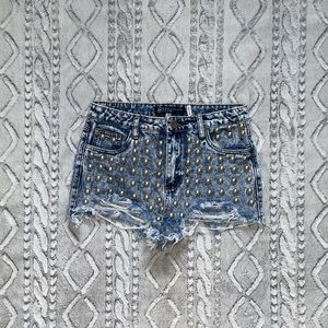 Boom Boom Jeans Studded Denim Shorts